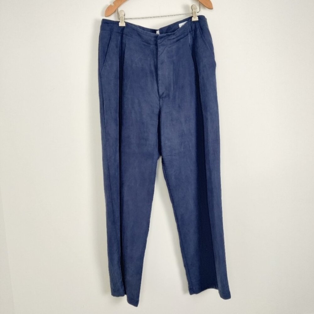 Gap Women's Pleated Softsuit Trouser in Blue Size 14 Office Professional Career